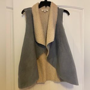 Denim Colored Suede Vest
